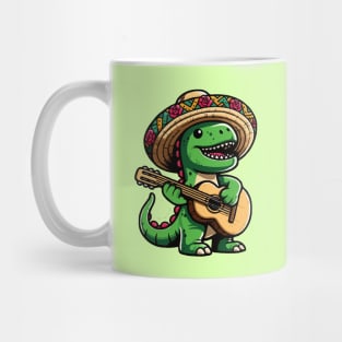 Cinco De Mayo Dinosaur Playing Guitar Mug